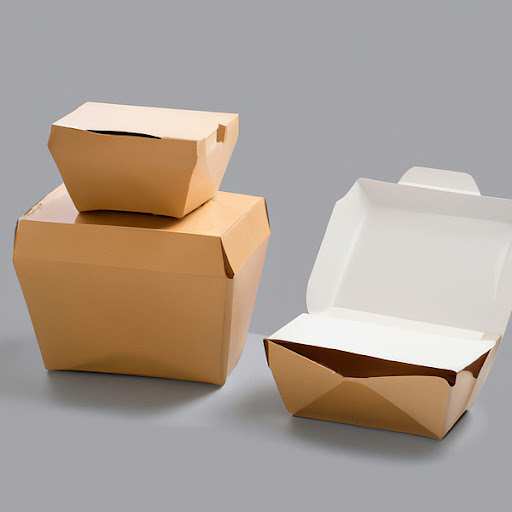 a set of cardboard lunch boxes